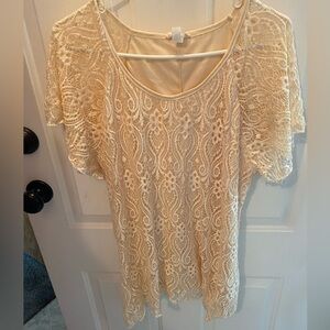 Brittany Black Cream Lace Blouse